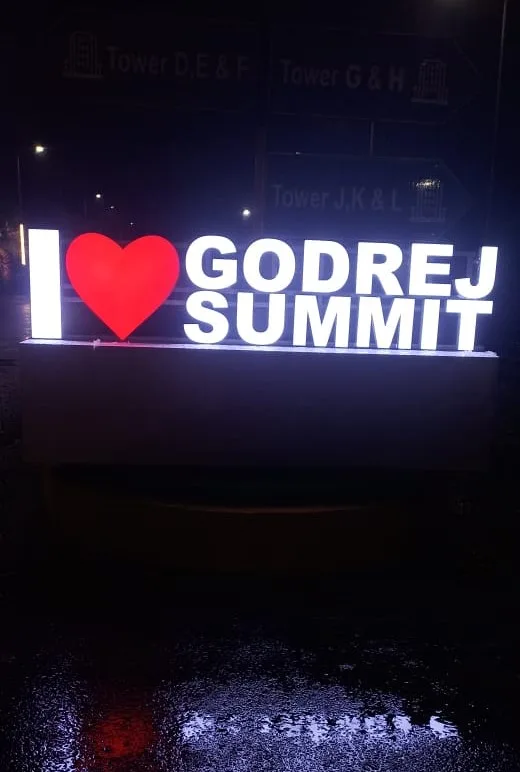 LED Letter Signage Godrej Submmit