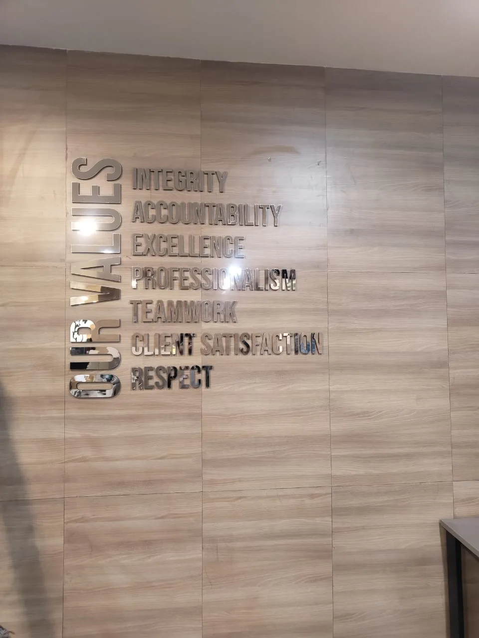 Acrylic SS Letter Wall Branding