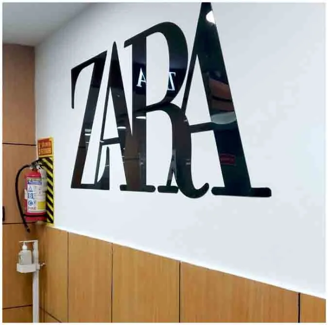 Acrylic zara - signage times