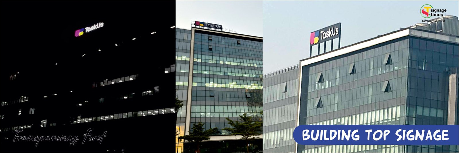taskus signage building noida - signage times
