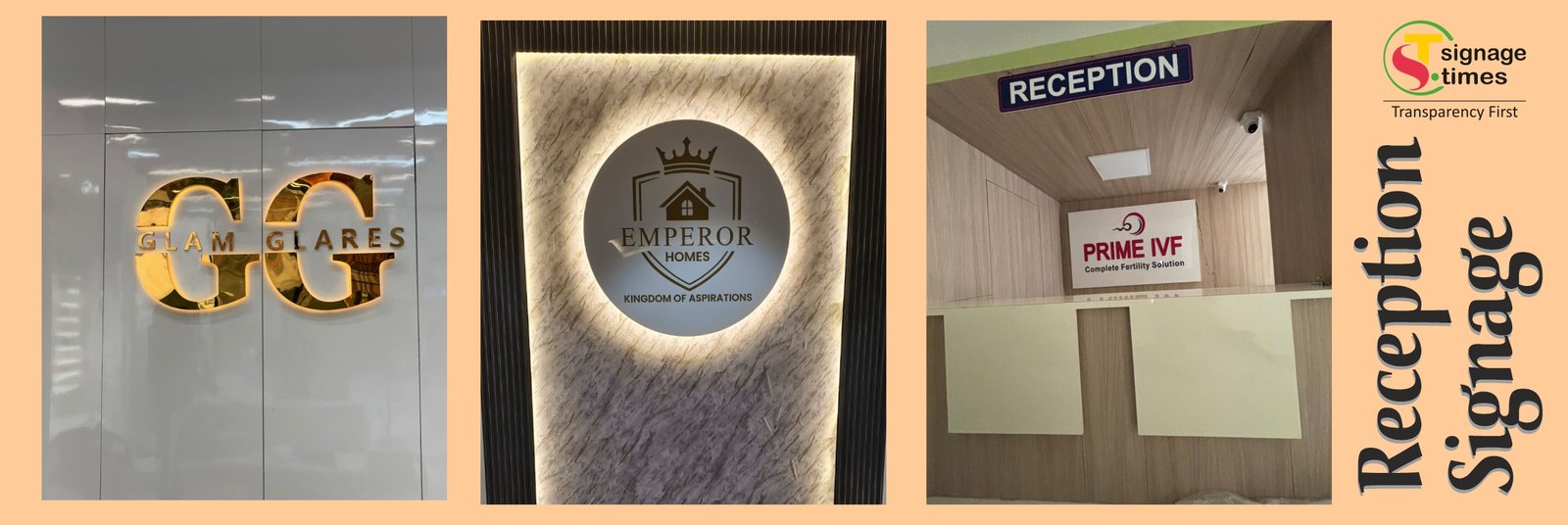 reception signage - signage times